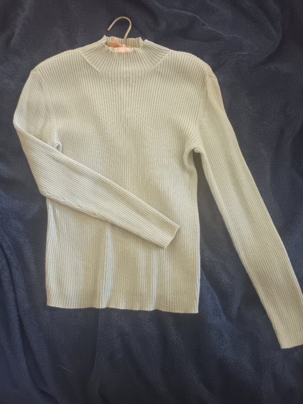 Comfy Mock Turtle Long Sleeve Sweater - Light Lime Green Color